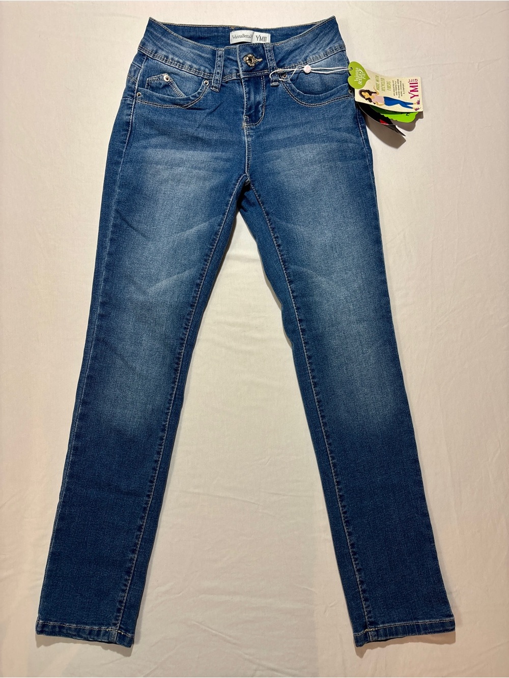 YMI Girls WannaBettaFit Skinny Jeans Size 10 NWT Medium Wash